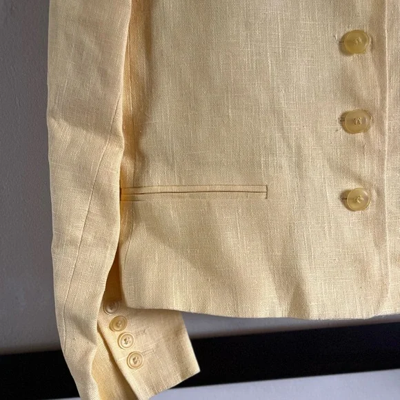 Harve Benard soft yellow 100% linen blazer - Picture 4 of 7